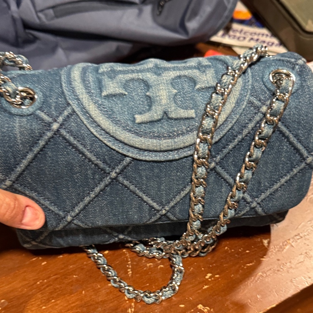 Tory Burch Denim Quilted Crossbody Bag